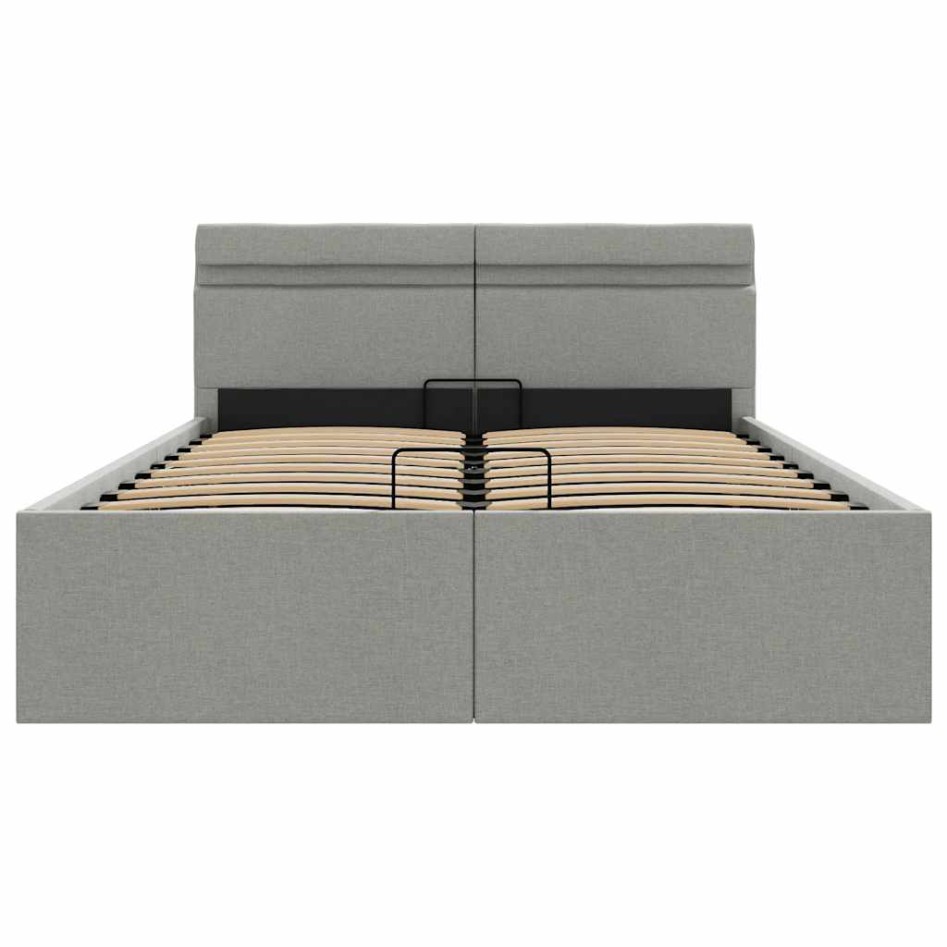 Cama hidráulica almacenaje sin colchón gris claro 140x200