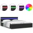 Cama hidráulica almacenaje LED sin colchón negro 160x200