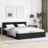 Cama hidráulica almacenaje LED sin colchón negro 160x200