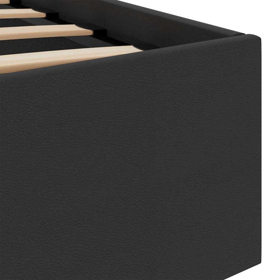 Cama hidráulica almacenaje LED sin colchón negro 160x200