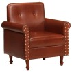 Sillón butaca de cuero auténtico marrón