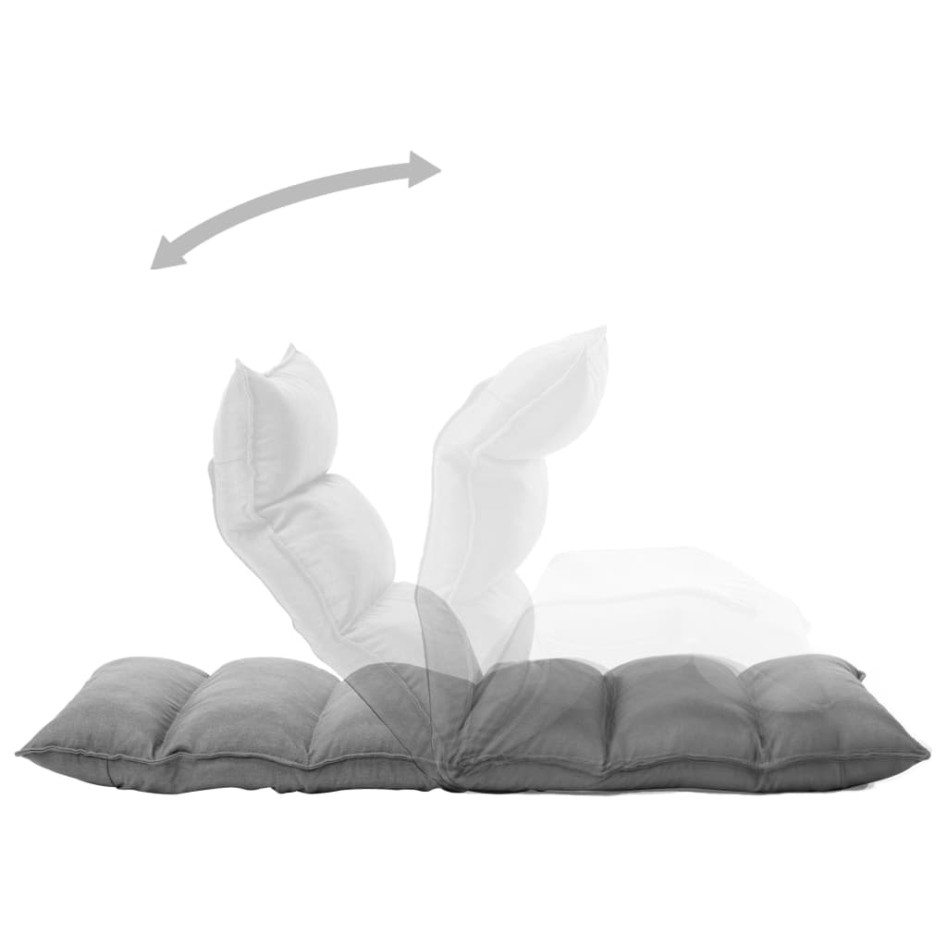 Tumbona de suelo plegable de tela gris