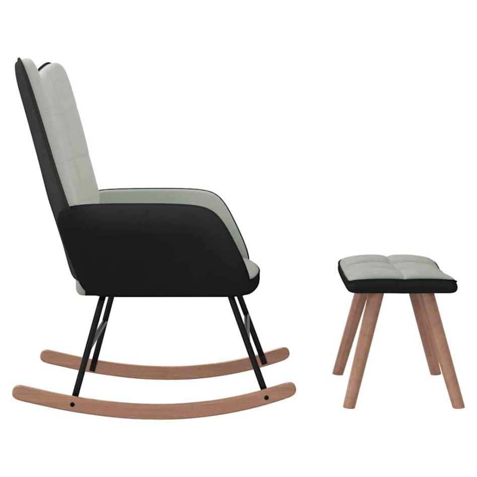 Sillón de relax con taburete terciopelo gris claro y