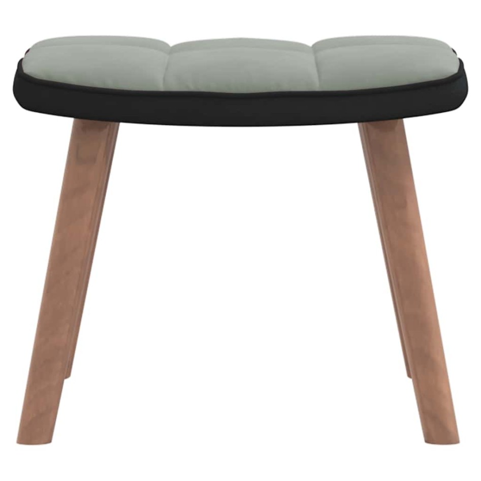 Sillón de relax con taburete terciopelo gris claro y