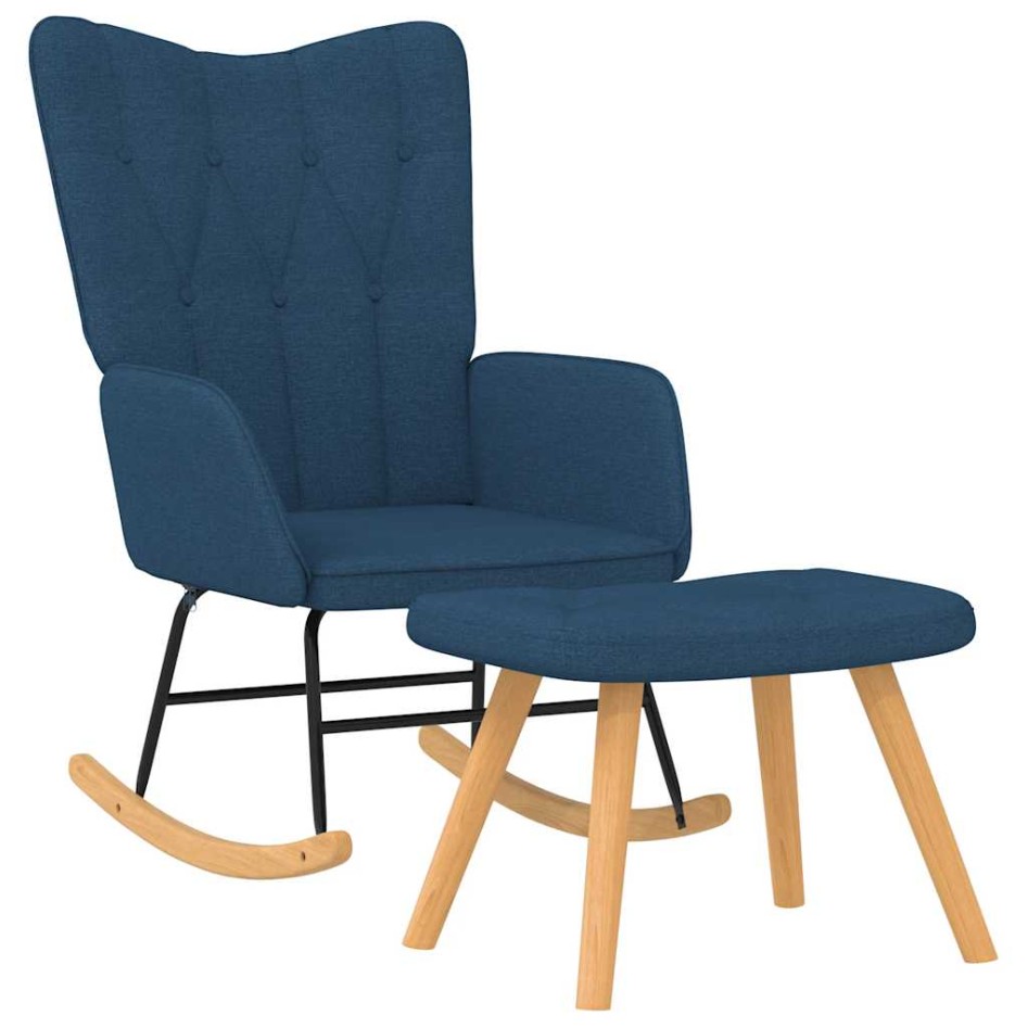 Silla mecedora con reposapiés tela