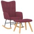 Silla mecedora con reposapiés tela rojo