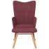 Silla mecedora con reposapiés tela rojo
