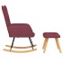 Silla mecedora con reposapiés tela rojo