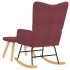 Silla mecedora con reposapiés tela rojo