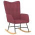 Silla mecedora con reposapiés tela rojo
