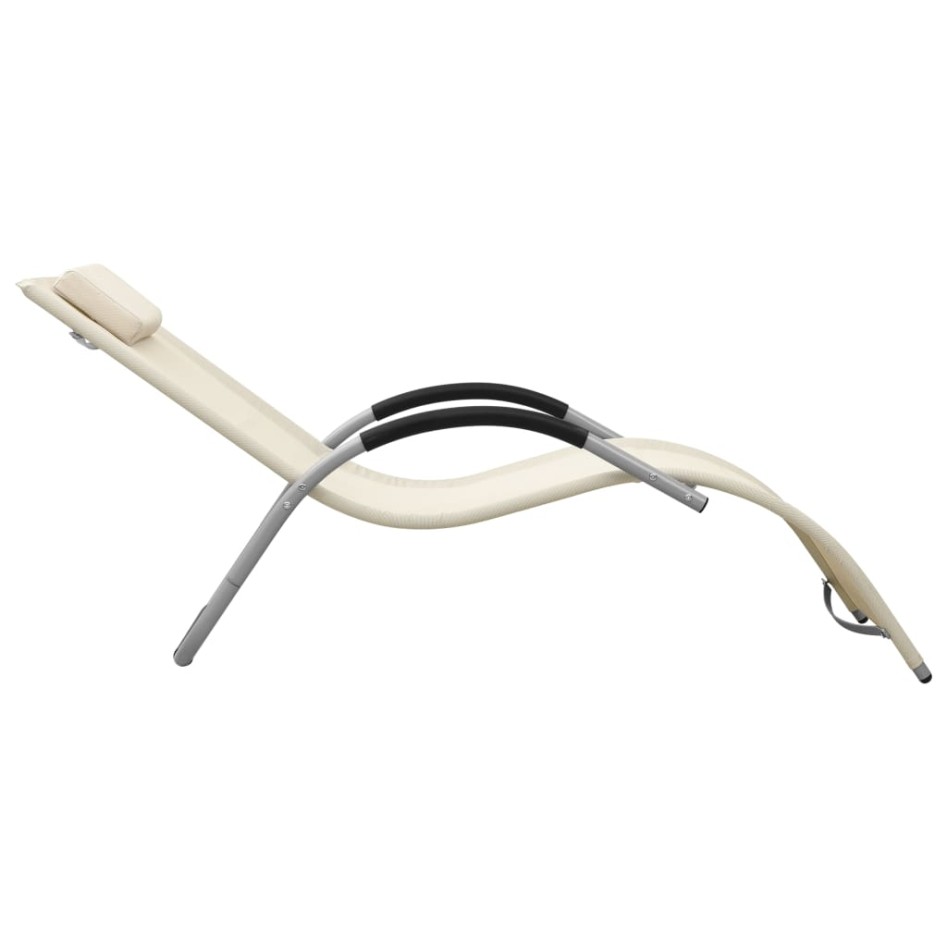 Tumbonas 2 unidades textilene crema y