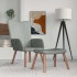 Sillón de relax con taburete de terciopelo gris
