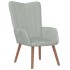 Sillón de relax con taburete de terciopelo gris