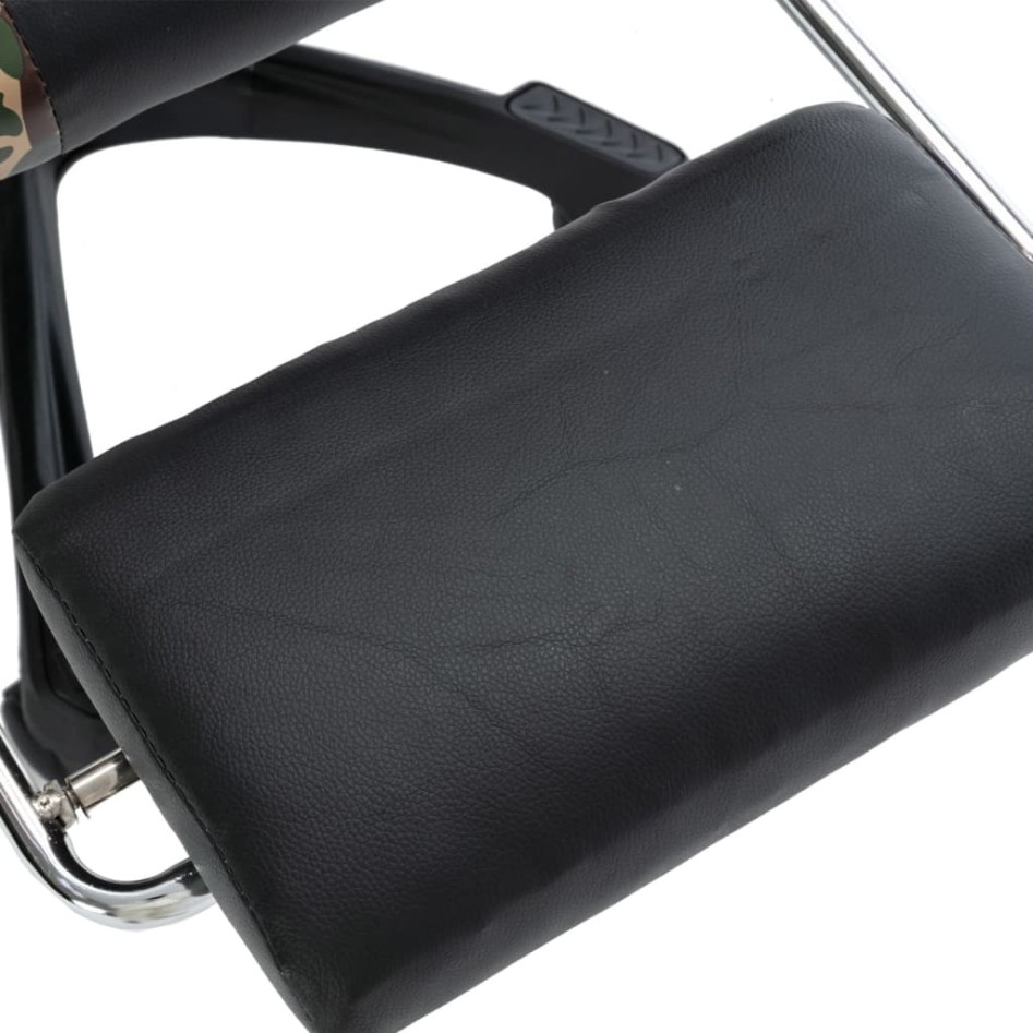 Silla gaming con reposapiés cuero sintético negro y