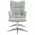 Sillón de relax con taburete terciopelo gris
