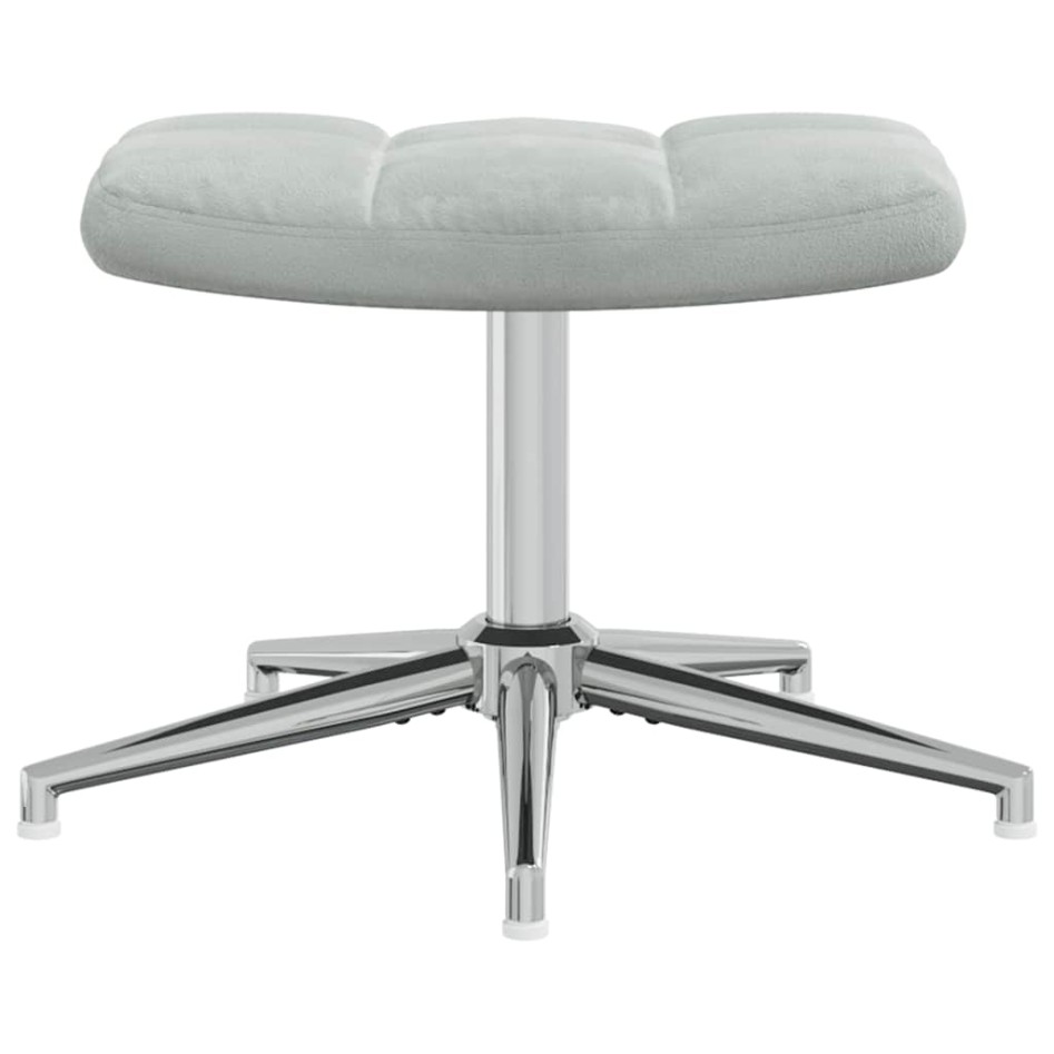 Sillón de relax con taburete terciopelo gris