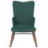 Silla mecedora con reposapiés terciopelo verde