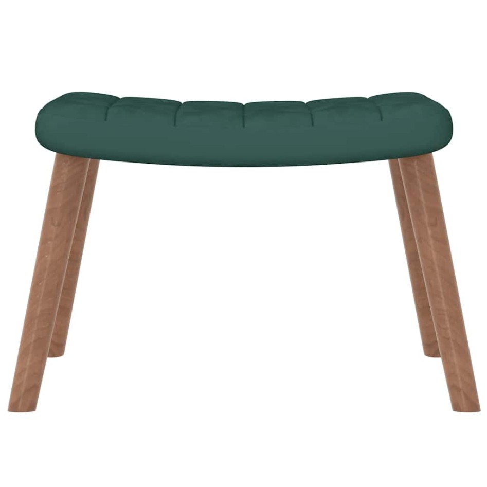 Silla mecedora con reposapiés terciopelo verde