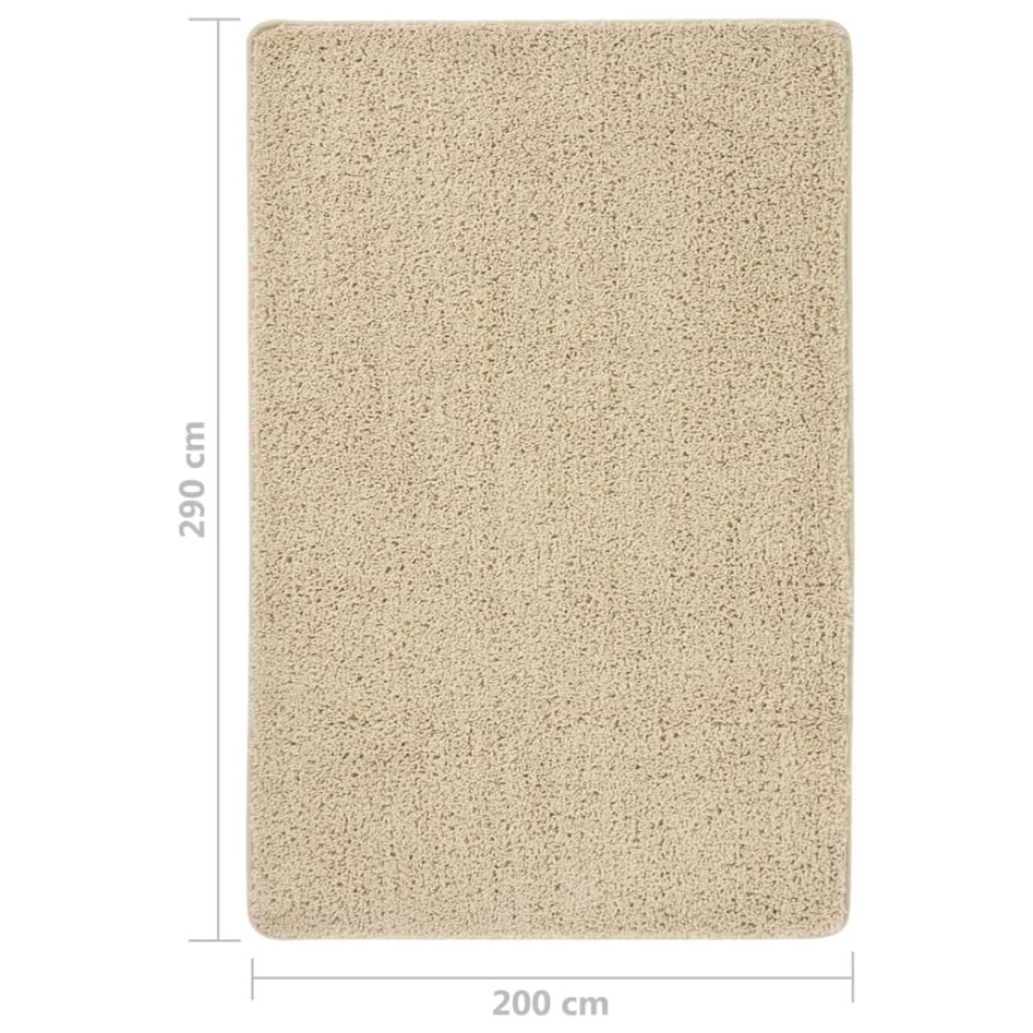 Alfombra peluda antideslizante color crema 200x290