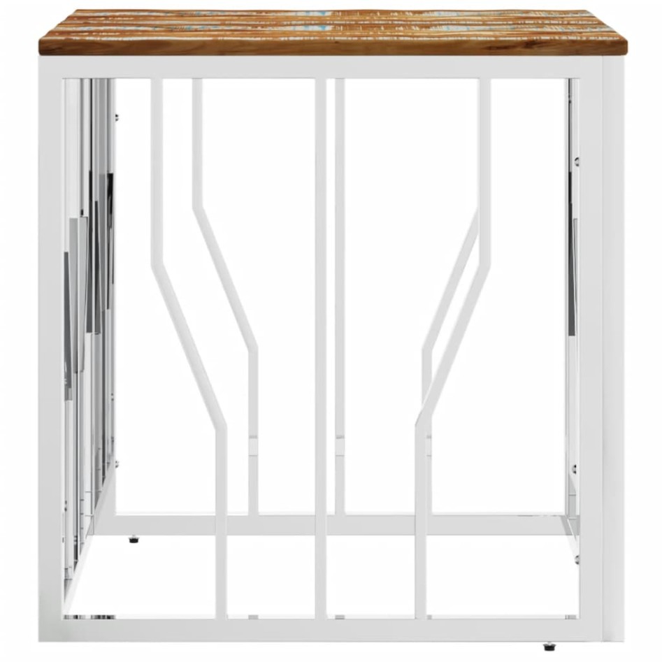 Mesa de centro acero inoxidable y madera reciclada