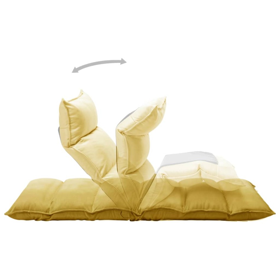 Tumbona de suelo plegable de tela amarillo