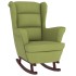 Silla mecedora patas de madera de caucho terciopelo verde