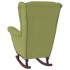 Silla mecedora patas de madera de caucho terciopelo verde