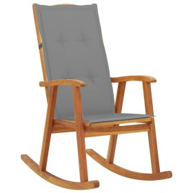 Silla mecedora con cojines madera maciza de