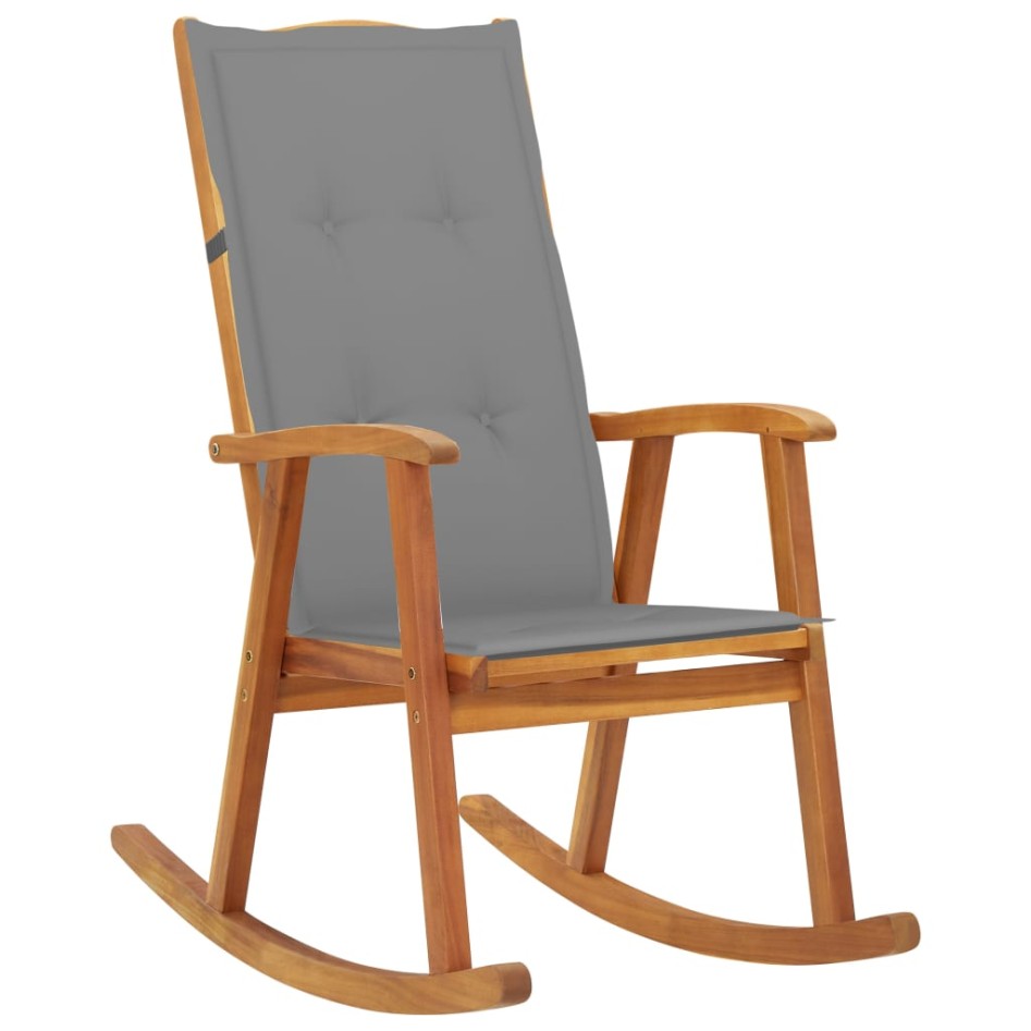 Silla mecedora con cojines madera maciza de