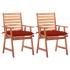 Sillas comedor de jardín 2 uds madera maciza acacia y