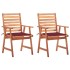 Sillas comedor de jardín 2 uds madera maciza acacia y