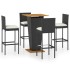 Set de muebles de bar de jardín 5 pzas y cojines ratán PE