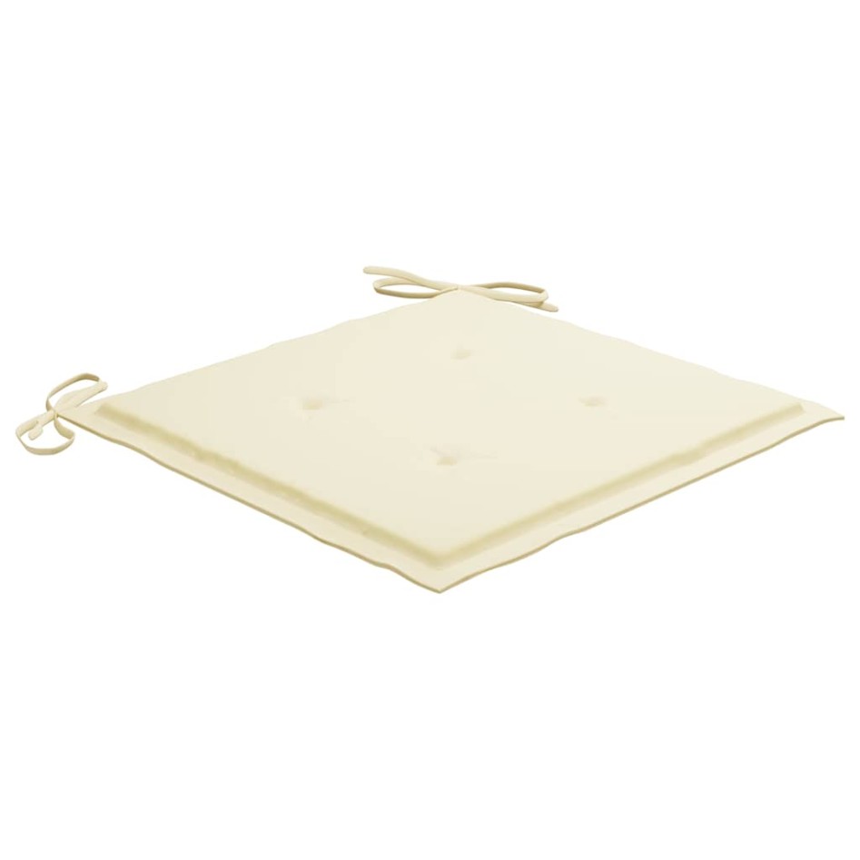 Sillas de jardín 6 uds con cojines crema madera de