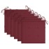 Sillas de jardín 6 uds con cojines rojo tinto madera de