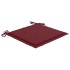 Sillas de jardín 6 uds con cojines rojo tinto madera de