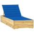 Tumbona con cojín azul royal madera de pino