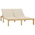 Tumbona doble y cojines crema madera pino