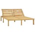 Tumbona doble y cojines crema madera pino