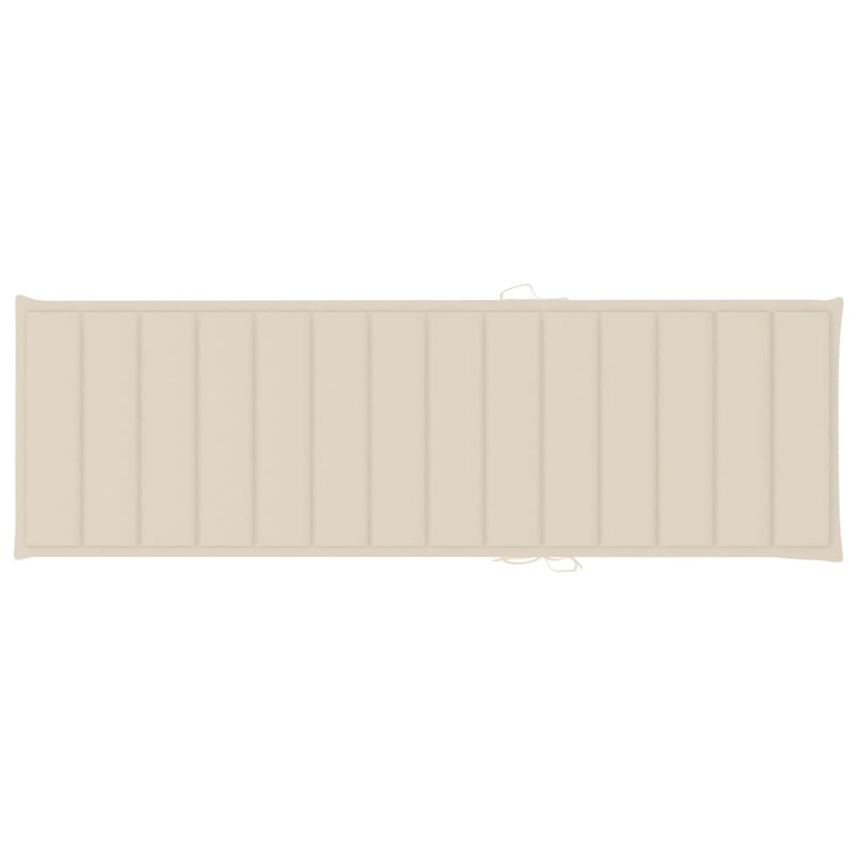 Tumbona doble y cojines crema madera pino