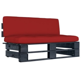 Sofá central de palets de jardín madera pino impregnada