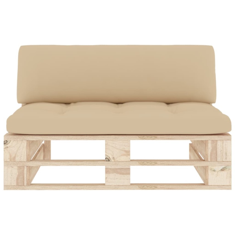 Sofá central de palets para jardín madera pino