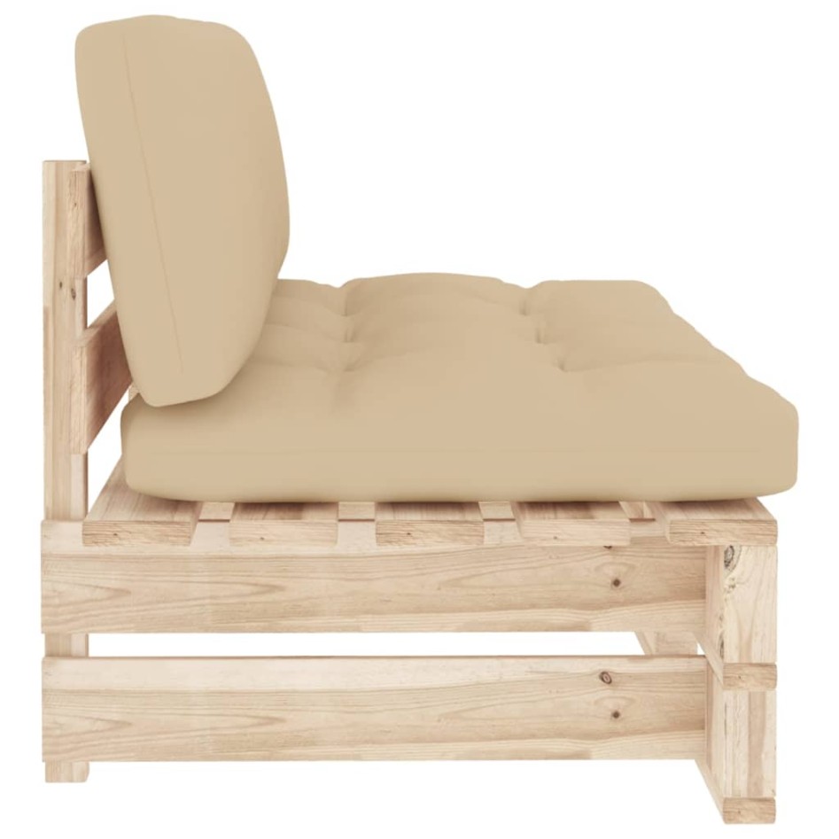 Sofá central de palets para jardín madera pino