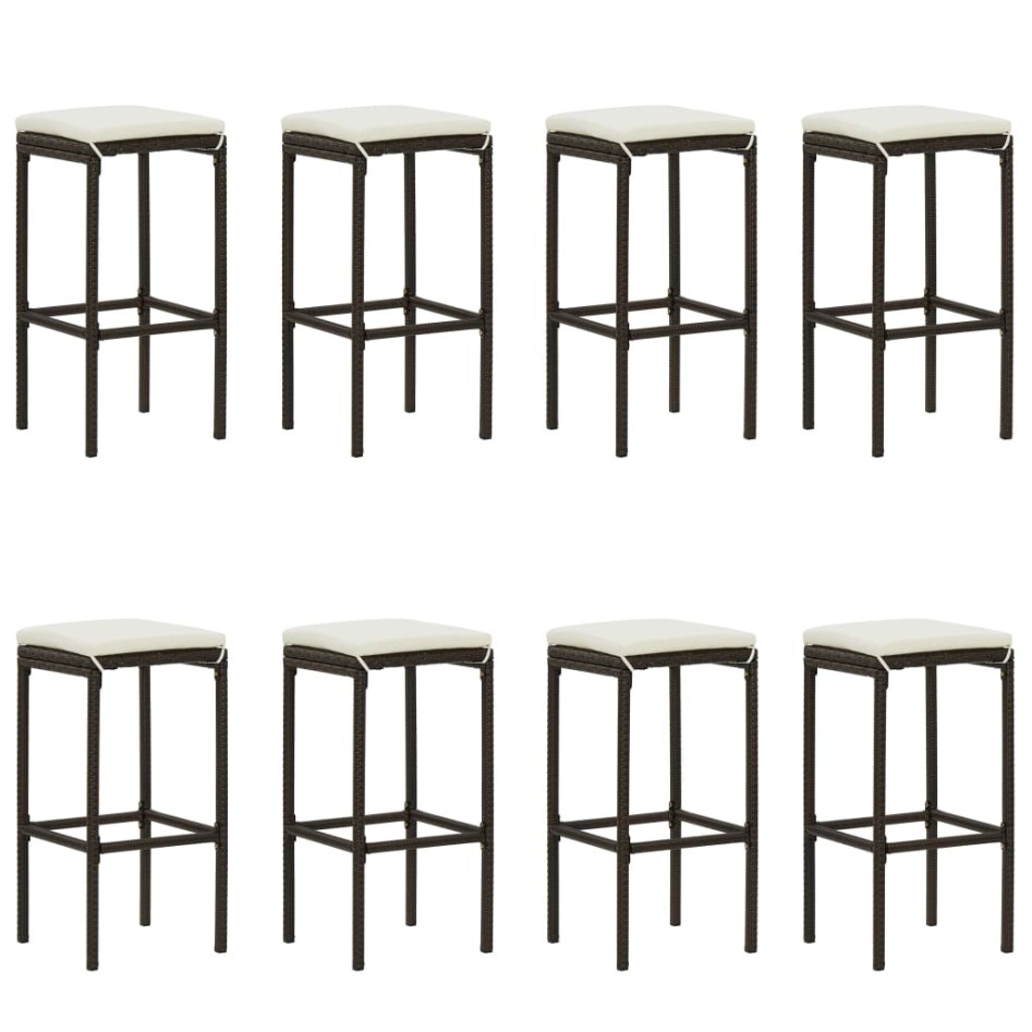 Conjunto de bar para jardín 9 piezas con cojines