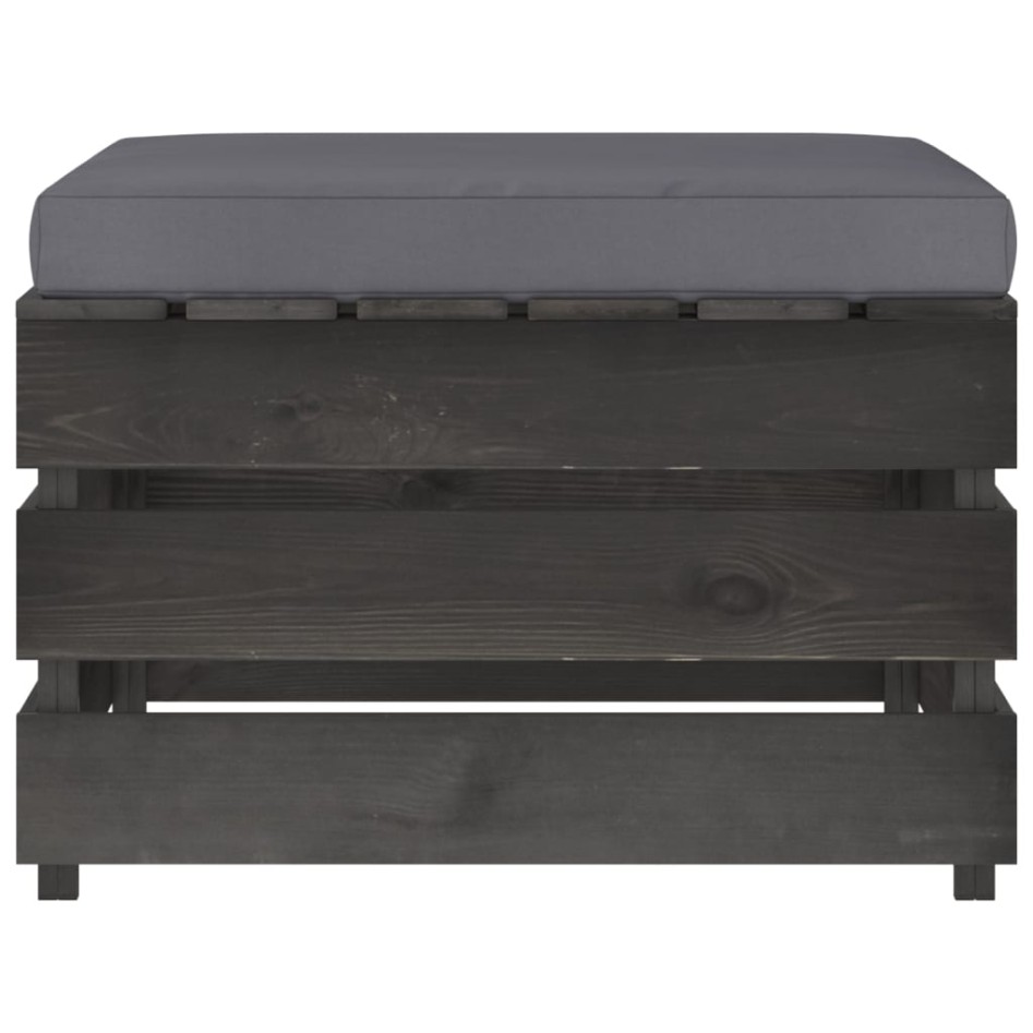 Muebles de jardín 3 piezas con cojines madera impregnada