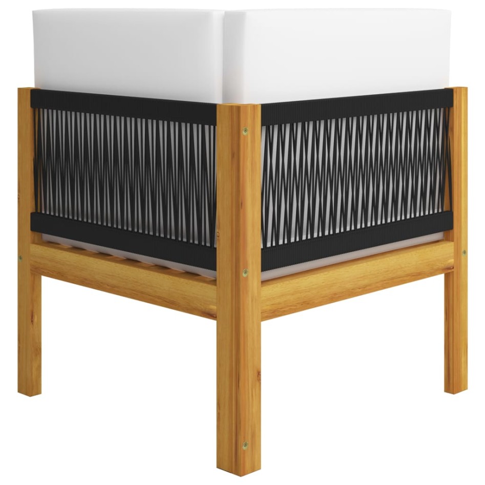 Banco de jardín de 2 plazas madera maciza de acacia con