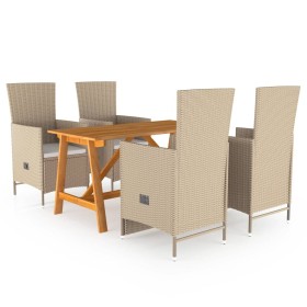 Juego de comedor de jardín 5 piezas