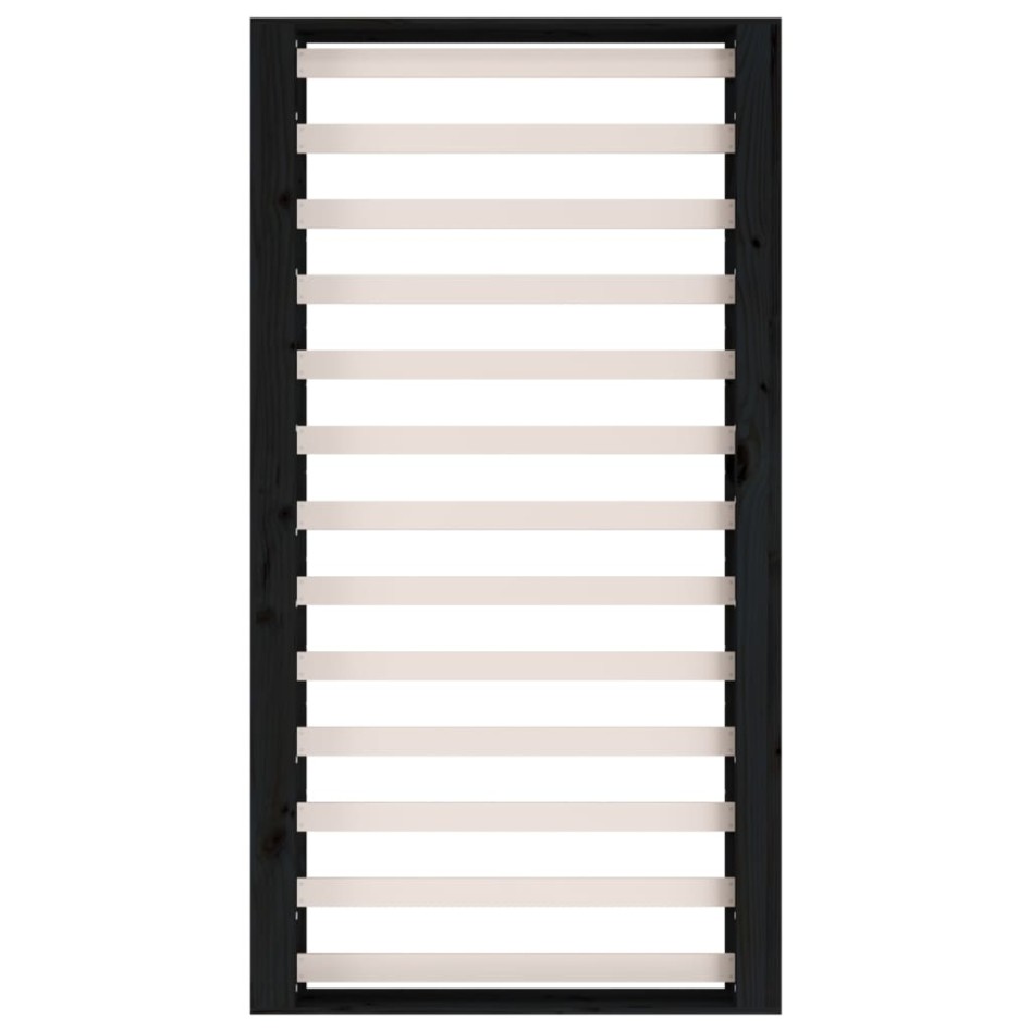 Estructura cama madera maciza individual negro 75x190