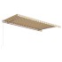 Toldo retráctil automático amarillo y blanco 450x300