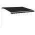 Toldo manual retráctil con LED antracita 300x250
