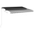 Toldo manual retráctil con LED antracita 300x250